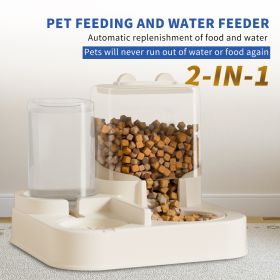 Transparent And Visible Pet Feeding And Drinking Dispenser, Automatically Refilling Food And Water, Caring For Every Moment, Allowing Owners To T (Option: White)